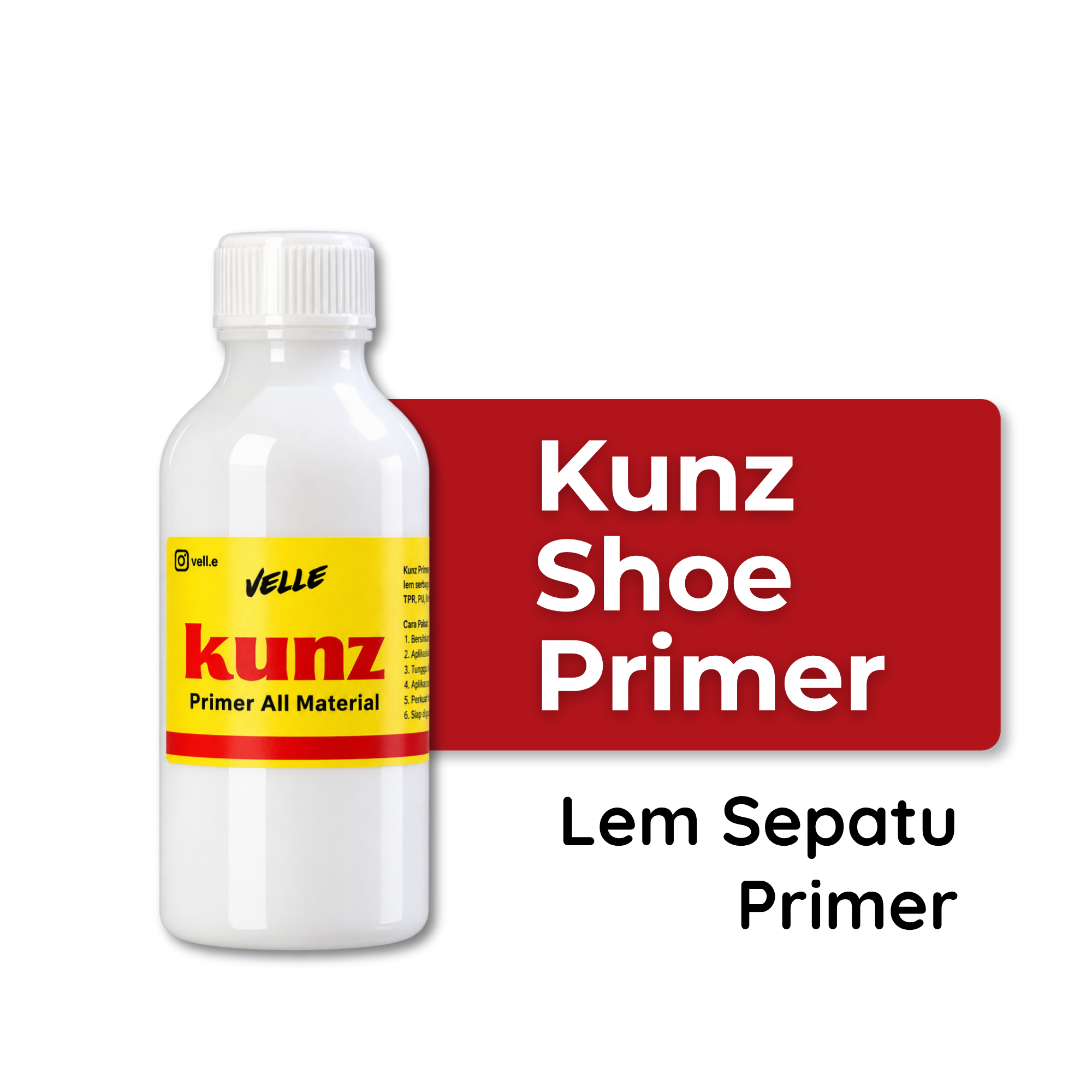 Kunz Shoe Cement Primer – Primer Lem Sepatu untuk Rubber, Phylon, EVA, PU, Mesh & Canvas
