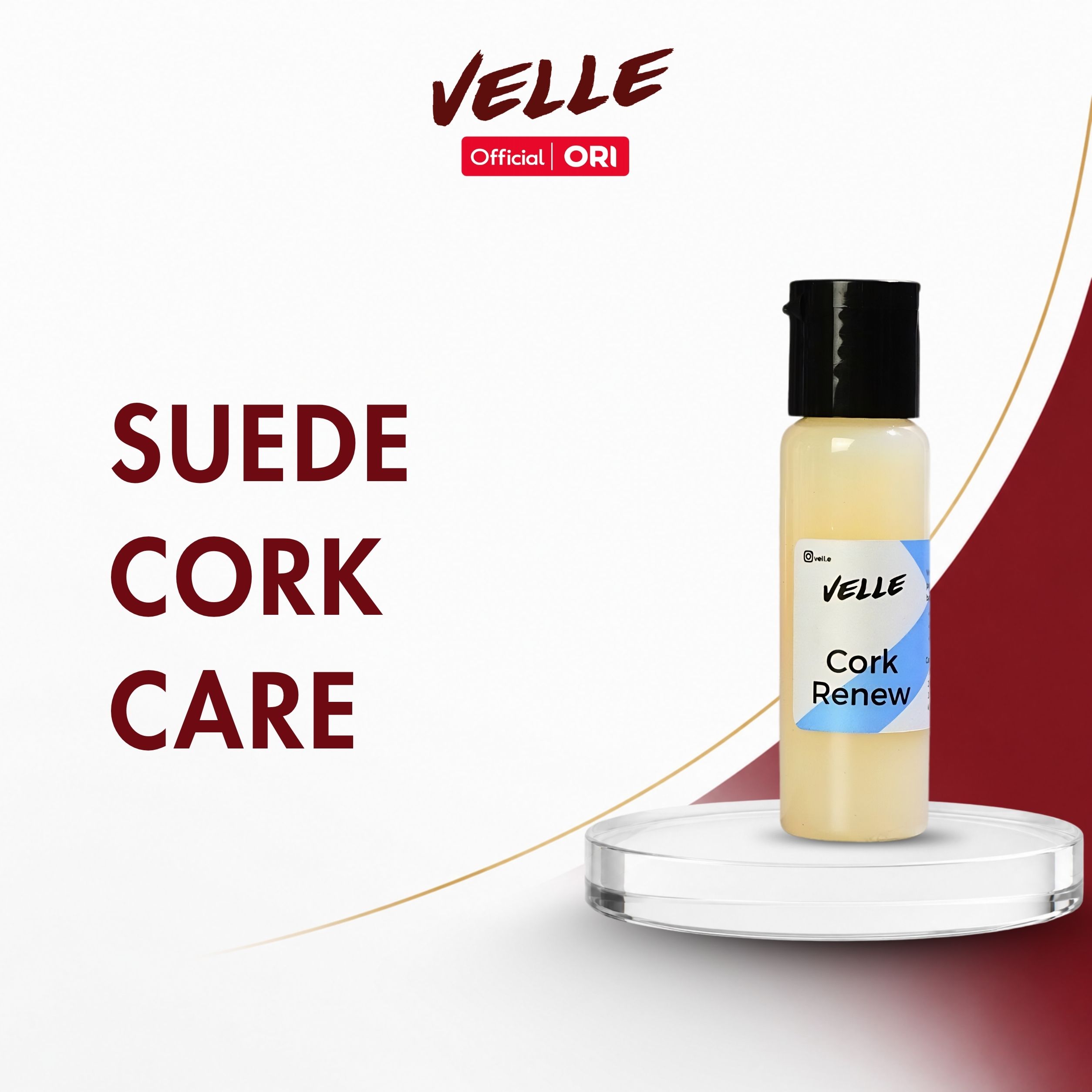 Velle Cork Renew - Perawatan Sandal Birkenstock, Pembersih, Pelembut Insole Suede, Sol Cork Sealer