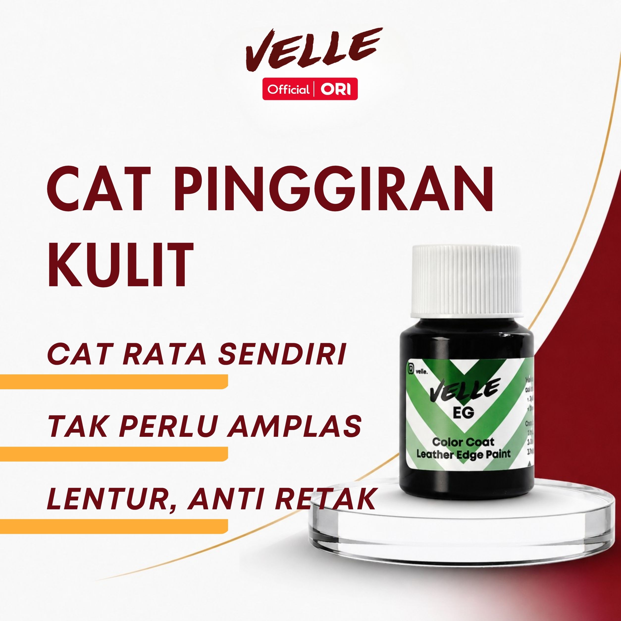 Velle EG - Cat Pinggiran Tepian Kulit Tas Bag Dompet, Leather Edge Paint