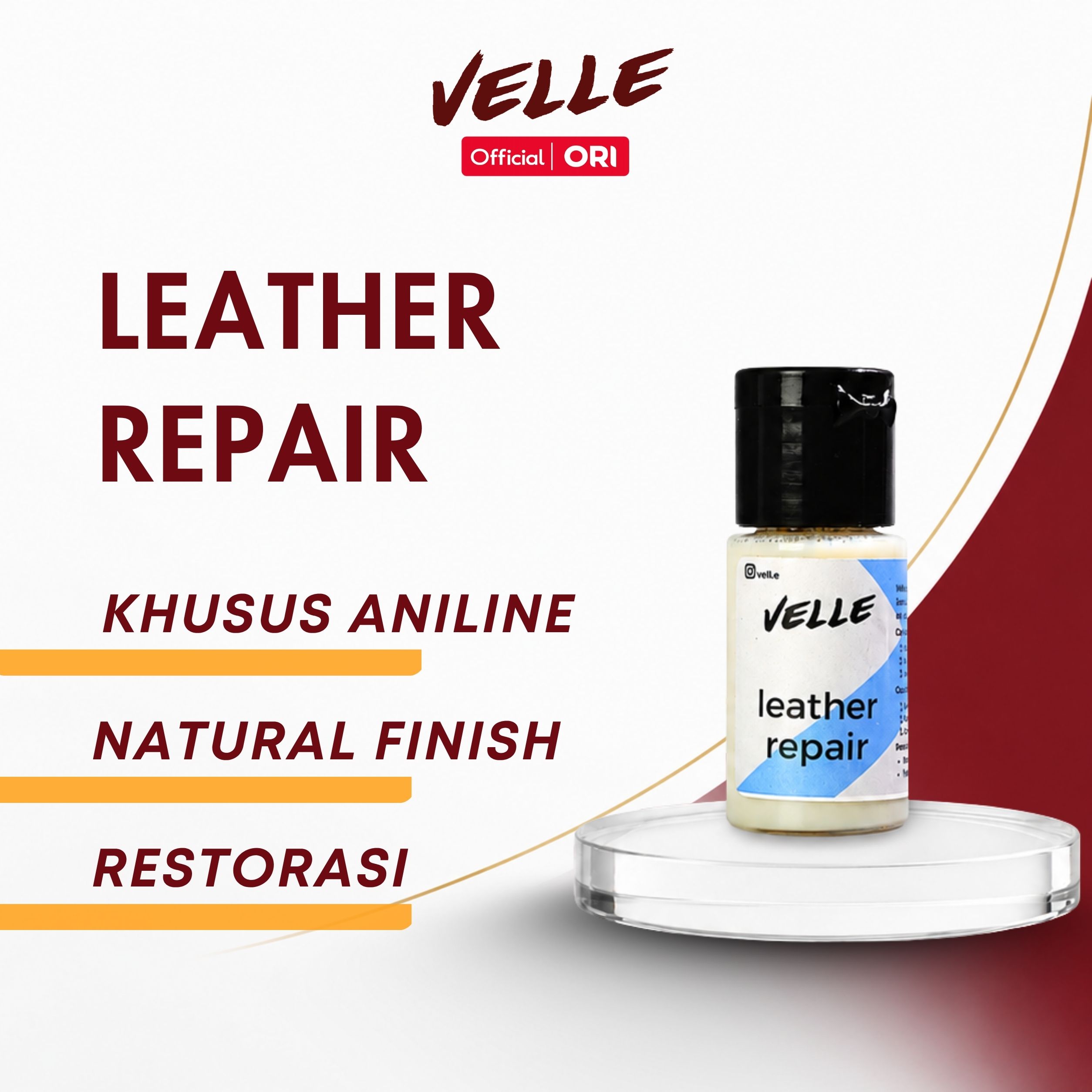 Velle Leather Repair & Sealer, - Perbaikan Reparasi Perawatan Kulit
