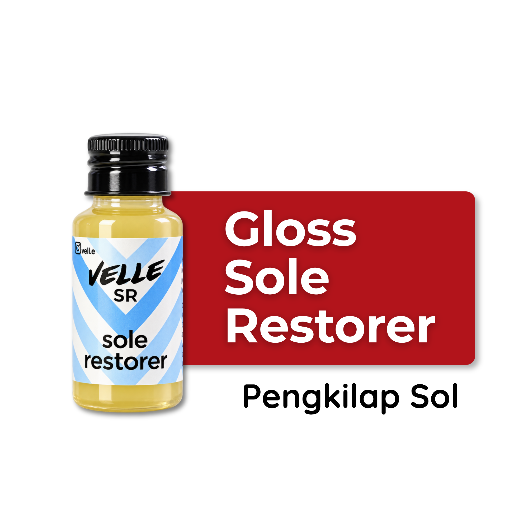 Velle SR – Cat Sol Sepatu dengan Efek Mirror Gloss untuk Sneakers, Converse 70s dan Dress Shoes
