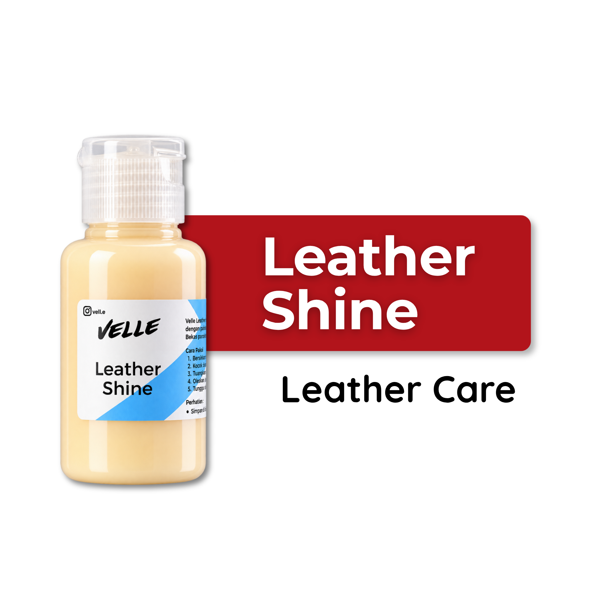 Velle Leather Shine Protect – Pengkilap & Pelindung Tas Kulit, Leather Care untuk Melembapkan dan Melindungi Permukaan dari Air