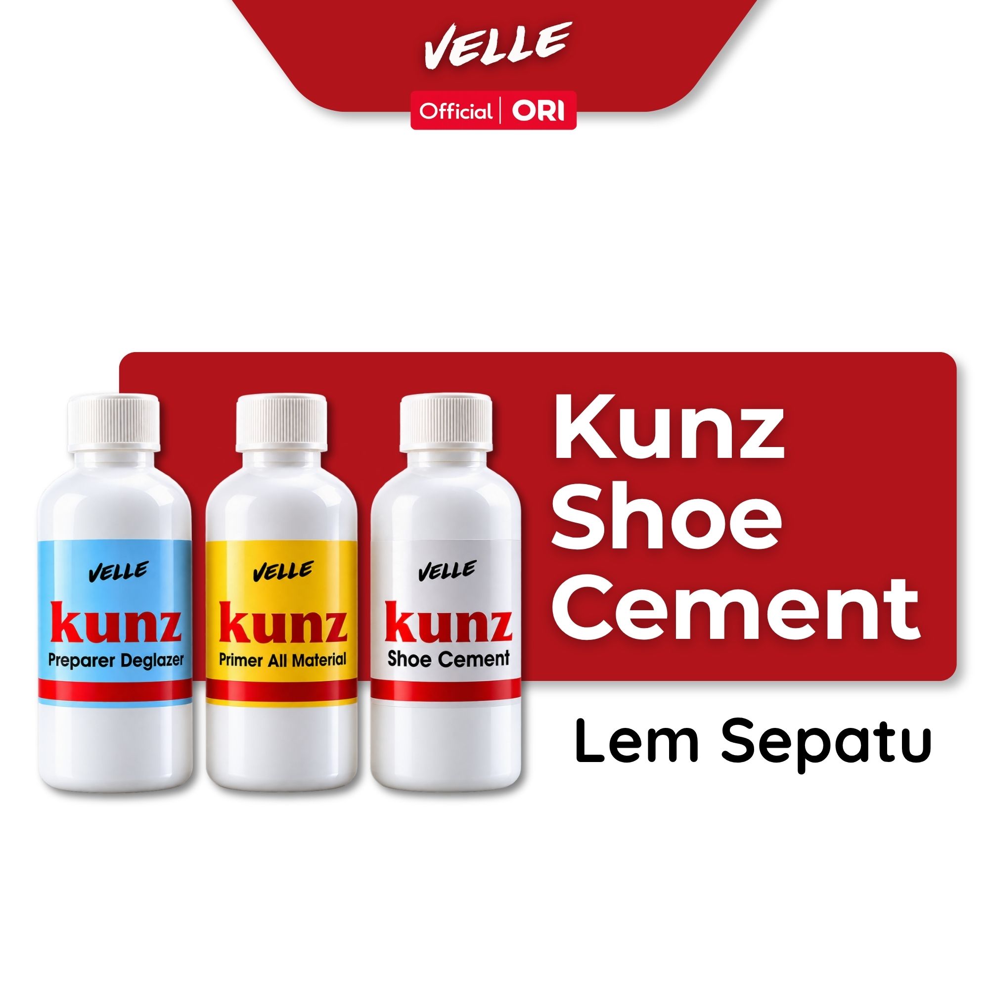 Kunz Shoe Cement - Lem Sepatu Kuat Permanen, Warna Bening, Tahan Air
